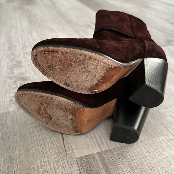 Rag and Bone Classic Newbury Boots Burgundy Suede - Picture 8 of 10